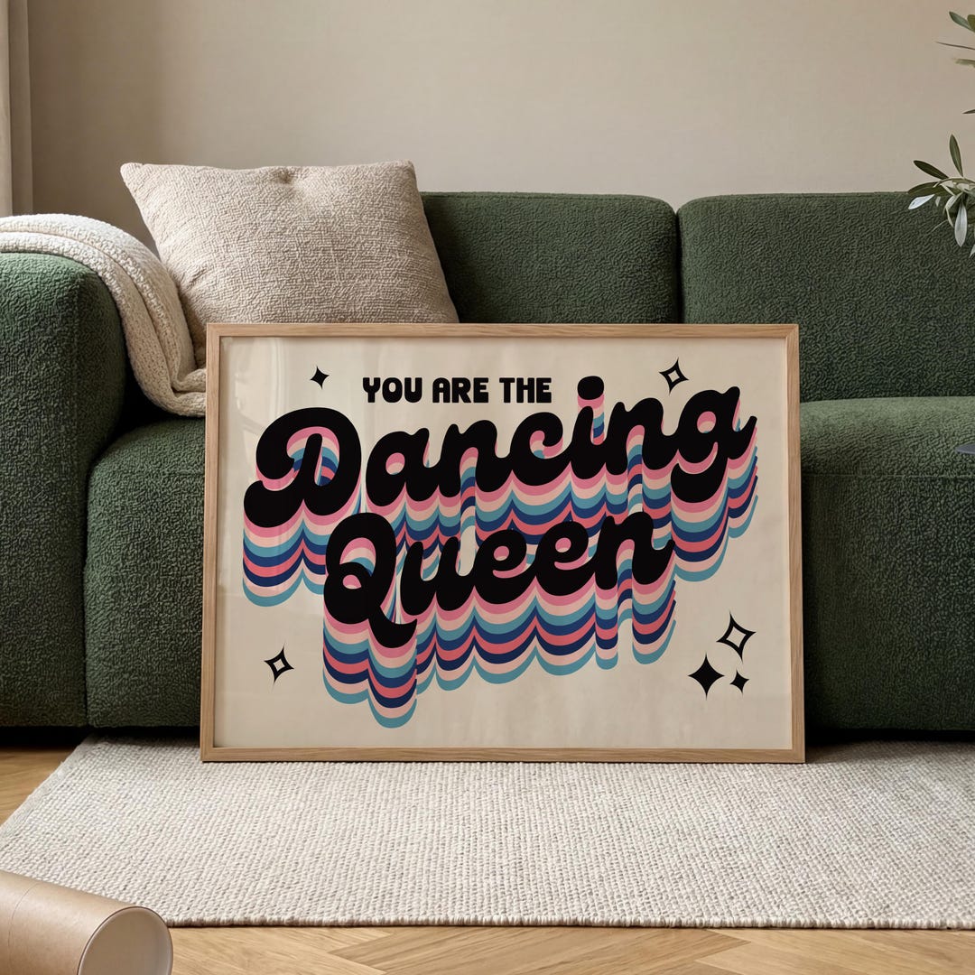 Dancing Queen Inspired Lyrics Print | Wall Art | A1 A2 A3 A4 A5 ...