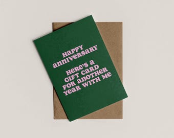Happy Anniversary | Sarcastic Card | Greetings Card | Anniversary Card | Valentine's Card | A6 | Bold Colours | Typographic  | Gift Card