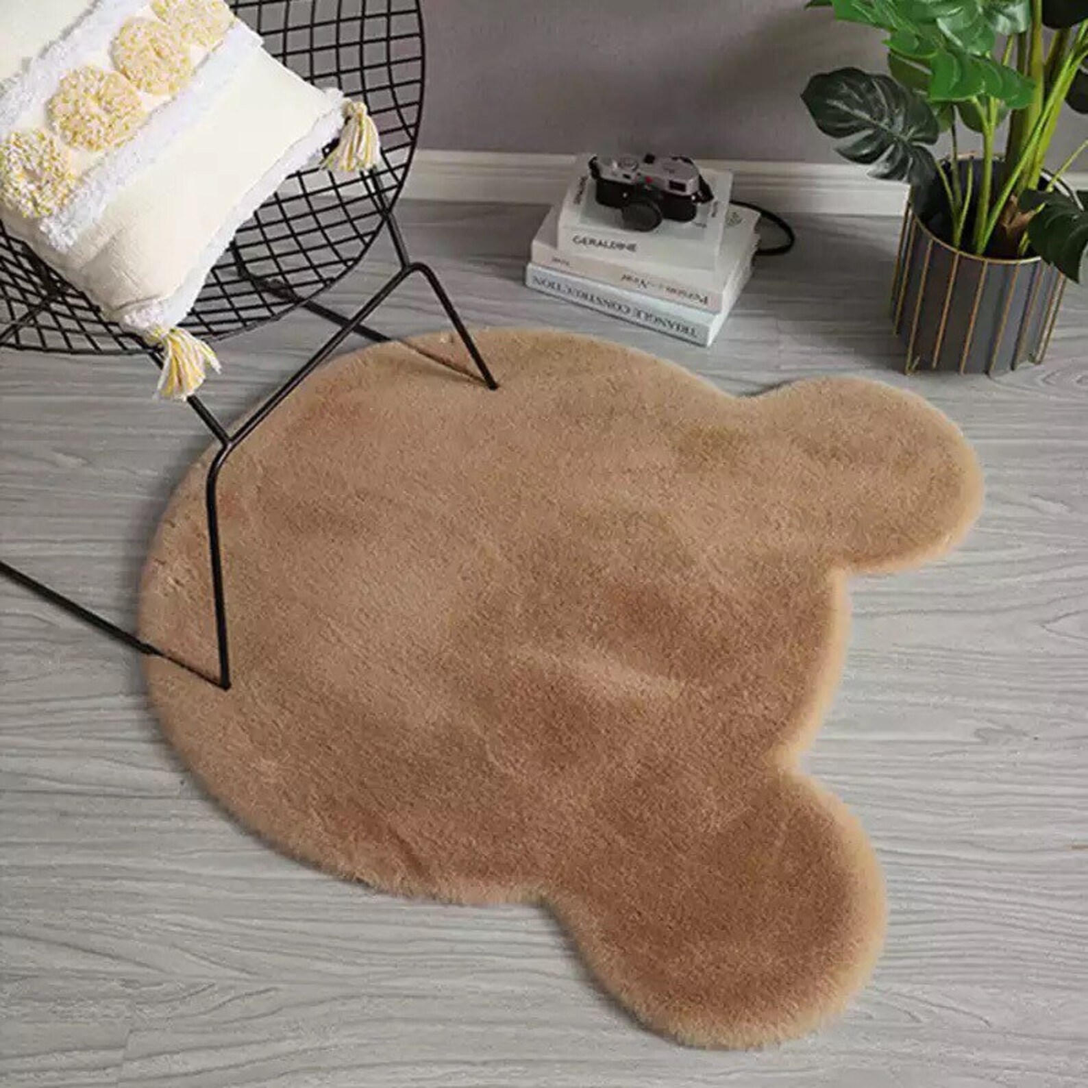 Cute Teddy Bear Head Rug Cartoon Soft Fluffy Carpet for Etsy