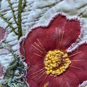 GARDEN Unique Handmade Textile Art Slow Stitching Vintage | Etsy
