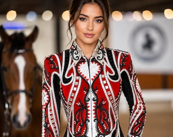 Custom Handmade Western Show Jacket | Rhinestone Equestrian Competition Apparel
