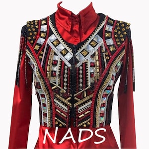 Western Pleasure Show Vest+Shirt, Western Show Shirt With Multy Accent