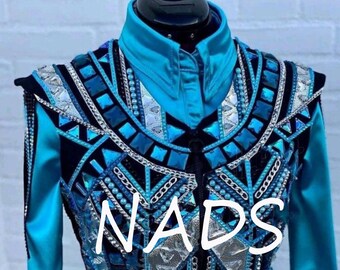 Colete brilhante para exposição equestre: Roupas para exposição equestre ocidental