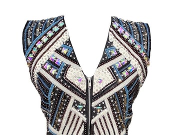 Kids Western Show Vest: Rhinestone Horsemanship Jacket
