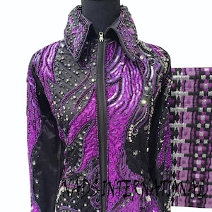 Violette Western Show Jacke: Kristallverzierte Reitbekleidung