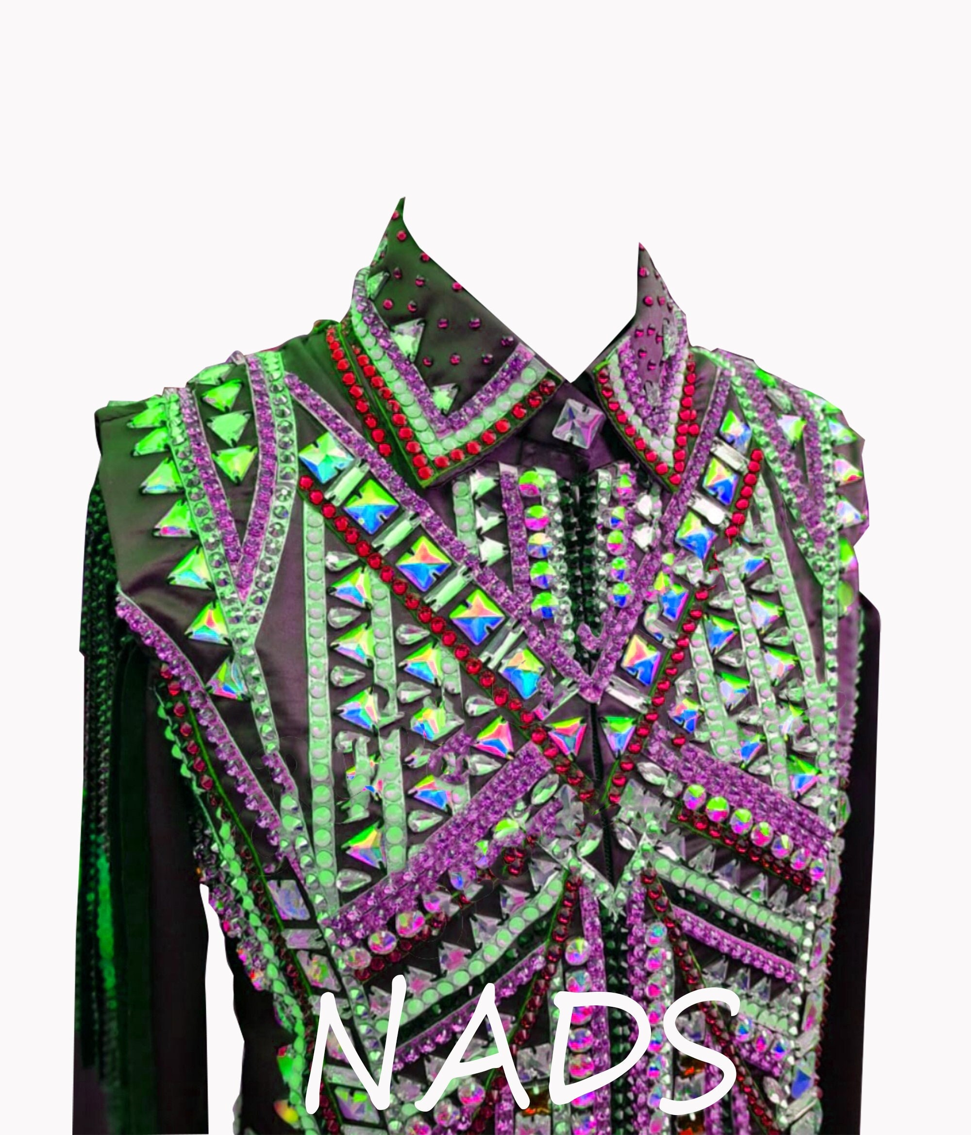 Purple Green Vest on Black Base With 