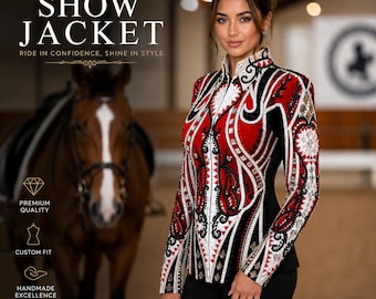Chaqueta vaquera personalizada hecha a mano / Ropa de competición ecuestre con pedrería