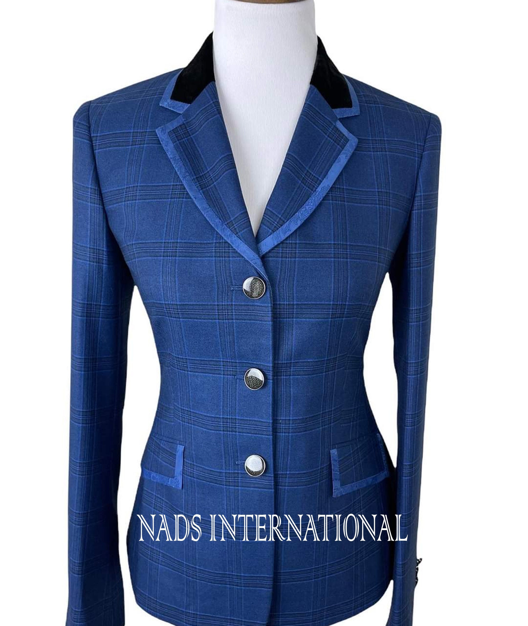 Blue tweed shop riding jacket