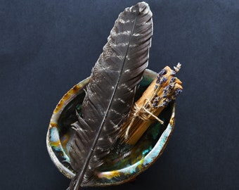 One Feather for Smudging Rituals, 8-10" Premium Turkey Feathers Never Plucked, Only Naturally Molten from Organic Turkey Farm