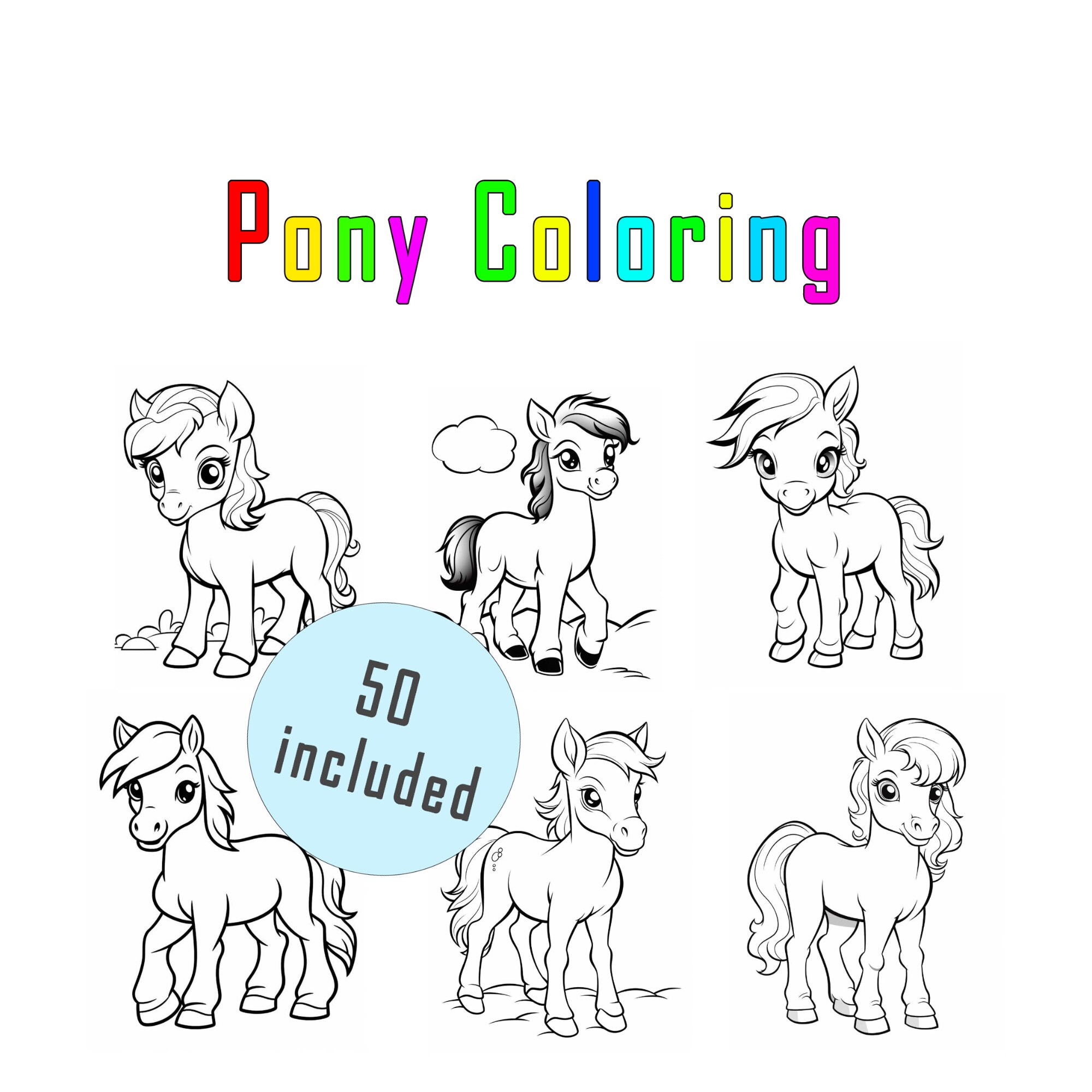 50 Fun Pony Coloring Pages for Kids Pdf,children Coloring,coloring ...