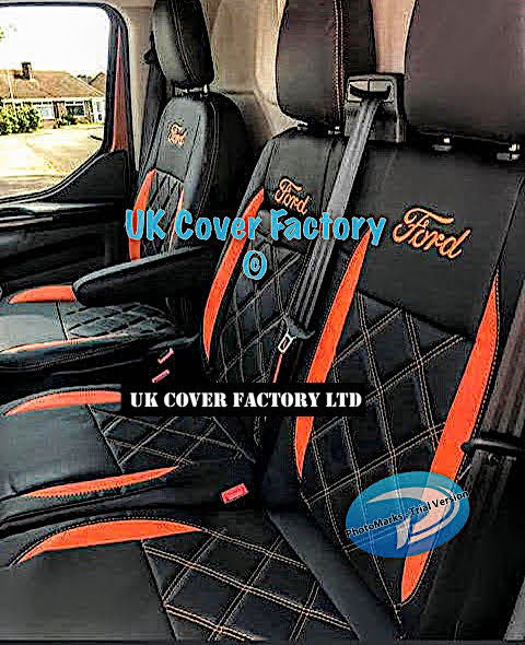 ORANGE BENTLEY Van Seat Covers Ford Transit Custom 2014 2021 Drop