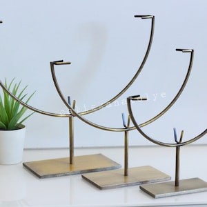Round Metal Display Stand, Modern Sculpture Display for Home and Office,Disc Stand for Displaying Marble, Stone or Glass Art,4 Color Options