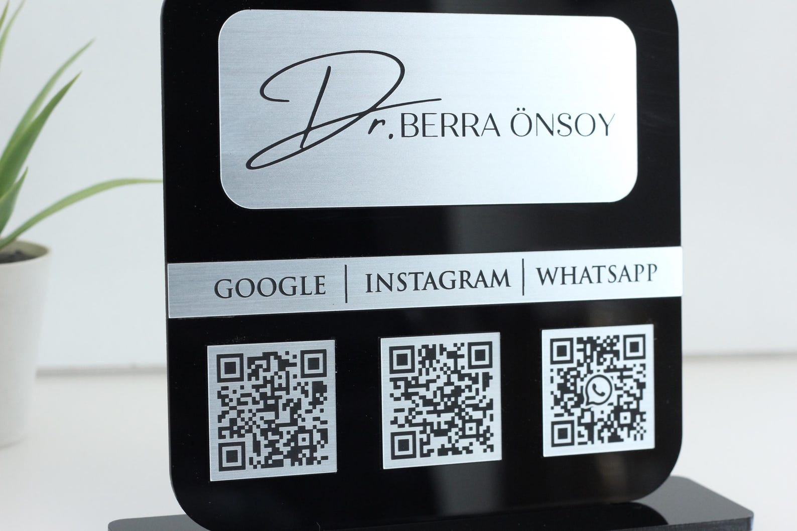 Custom Acrylic QR Code Display Stand: Personalized Logo & Social Links ...