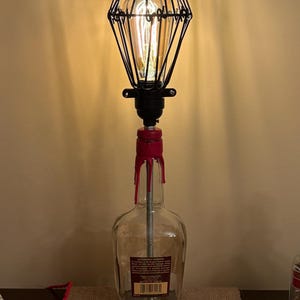 Makers Mark bourbon bottle lamp