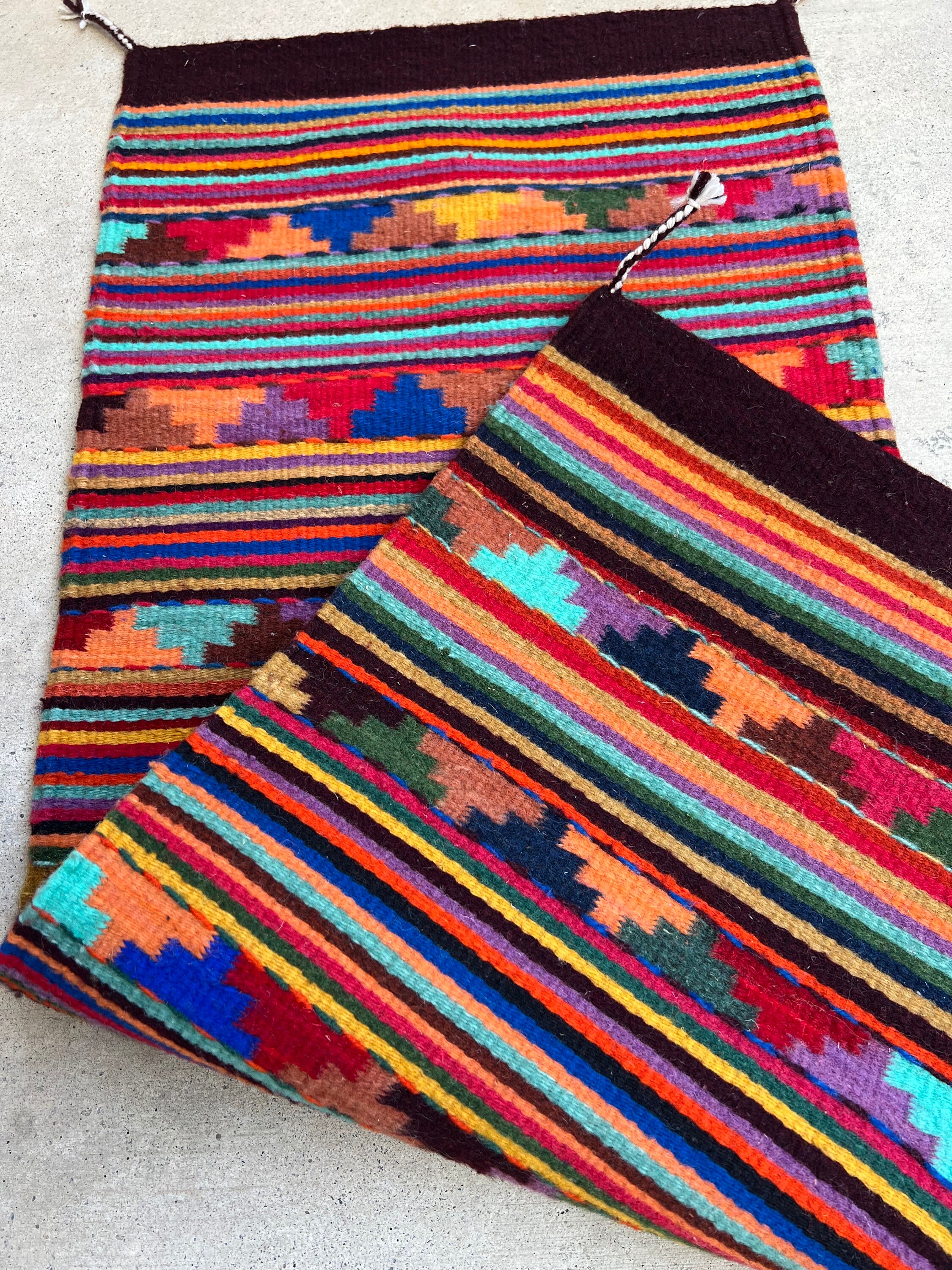 High Quality Oaxacan Rug, Colorful Zapotec Motifs, Handwoven in