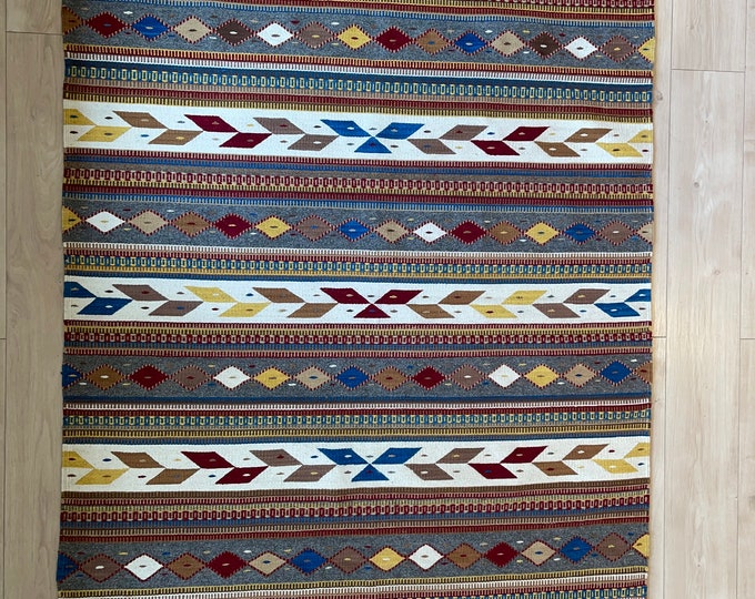 Authentic Zapotec Rug Handwoven in Oaxaca, Mexico. Mountains and Gods ...
