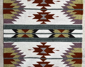 Zapotec rug, Relámpago “Lightning”, handwoven on pedal loom from Oaxaca, México.