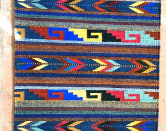 Tradicional Zapotec Rug Grecas and Arrows, handwoven in Oaxaca Mexico