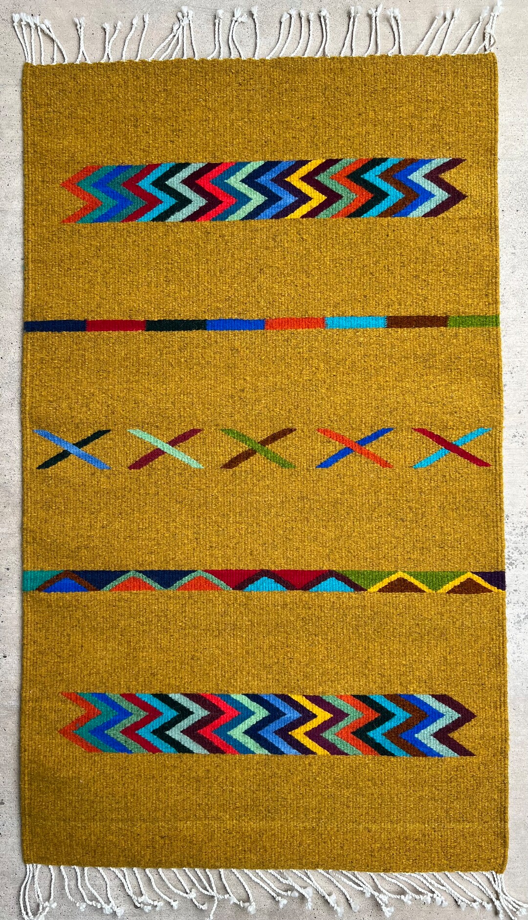 Authentic Zapotec Rug modern Design Handwoven in Oaxaca Etsy