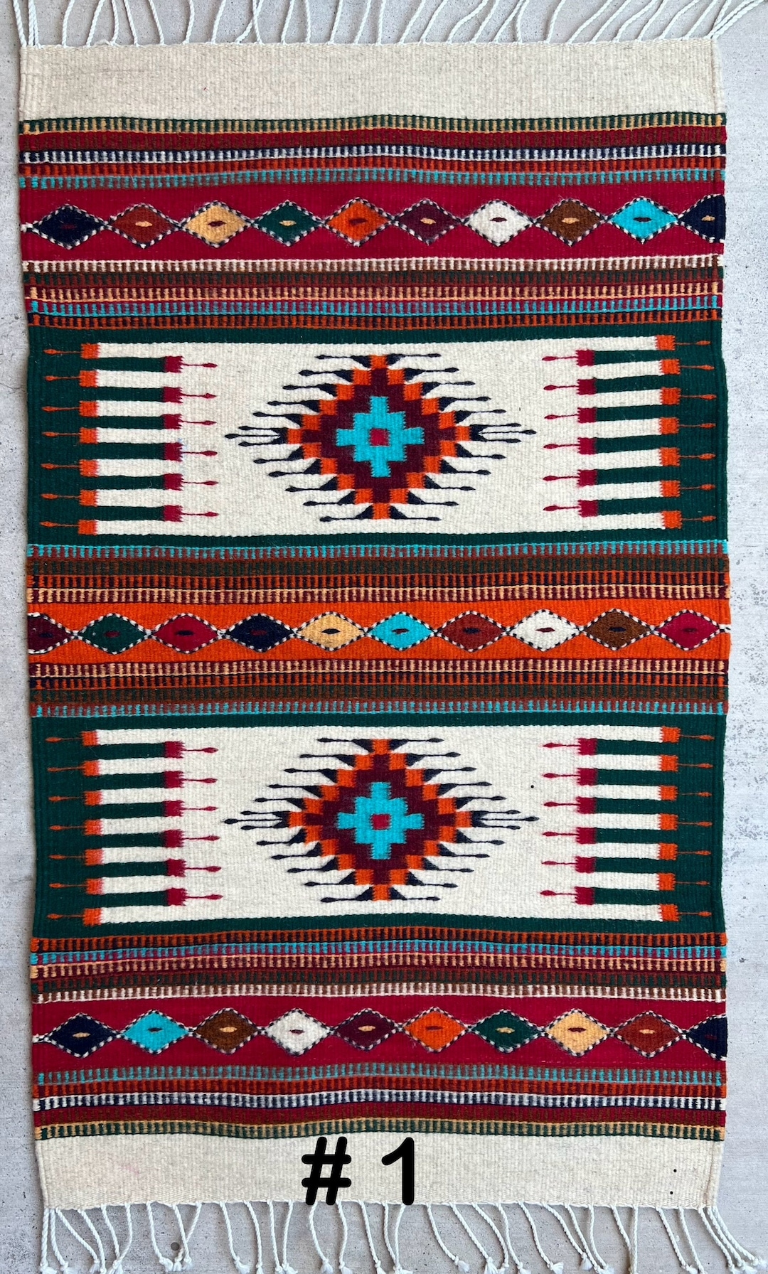 Zapotec Rug Maguey Authentic Oaxacan Rug, Handwoven on Pedal Loom by