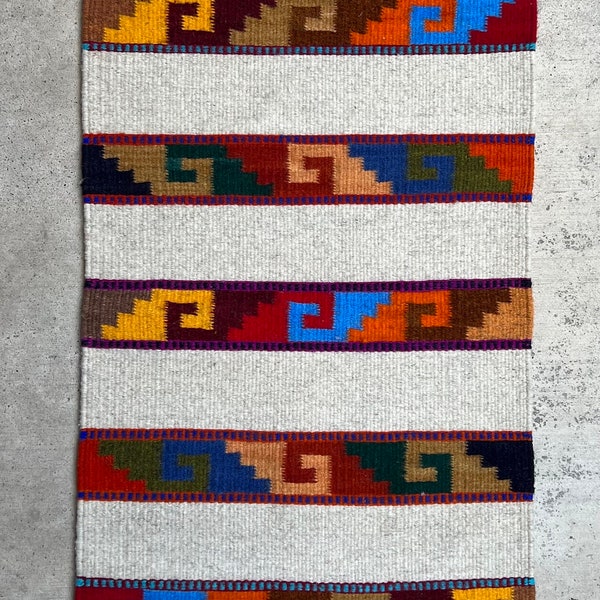 GRECAS MITLA, Oaxacan runner, Zapotec rug, Handwoven Rug  from Oaxaca, Mexico.
