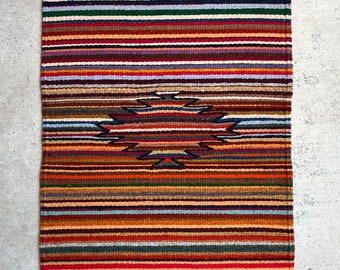 Authentic High Quality Zapotec Rug, Mil Rayas con Diamante,  handwoven in Oaxaca, Mexico