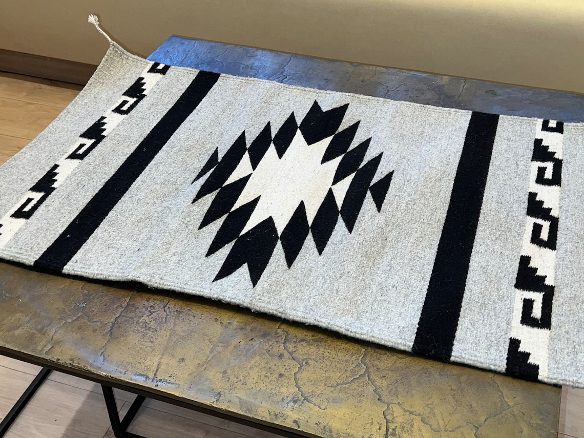 Zapotec Diamond and Grecas, Authentic Zapotec Rug Handwoven in Oaxaca ...