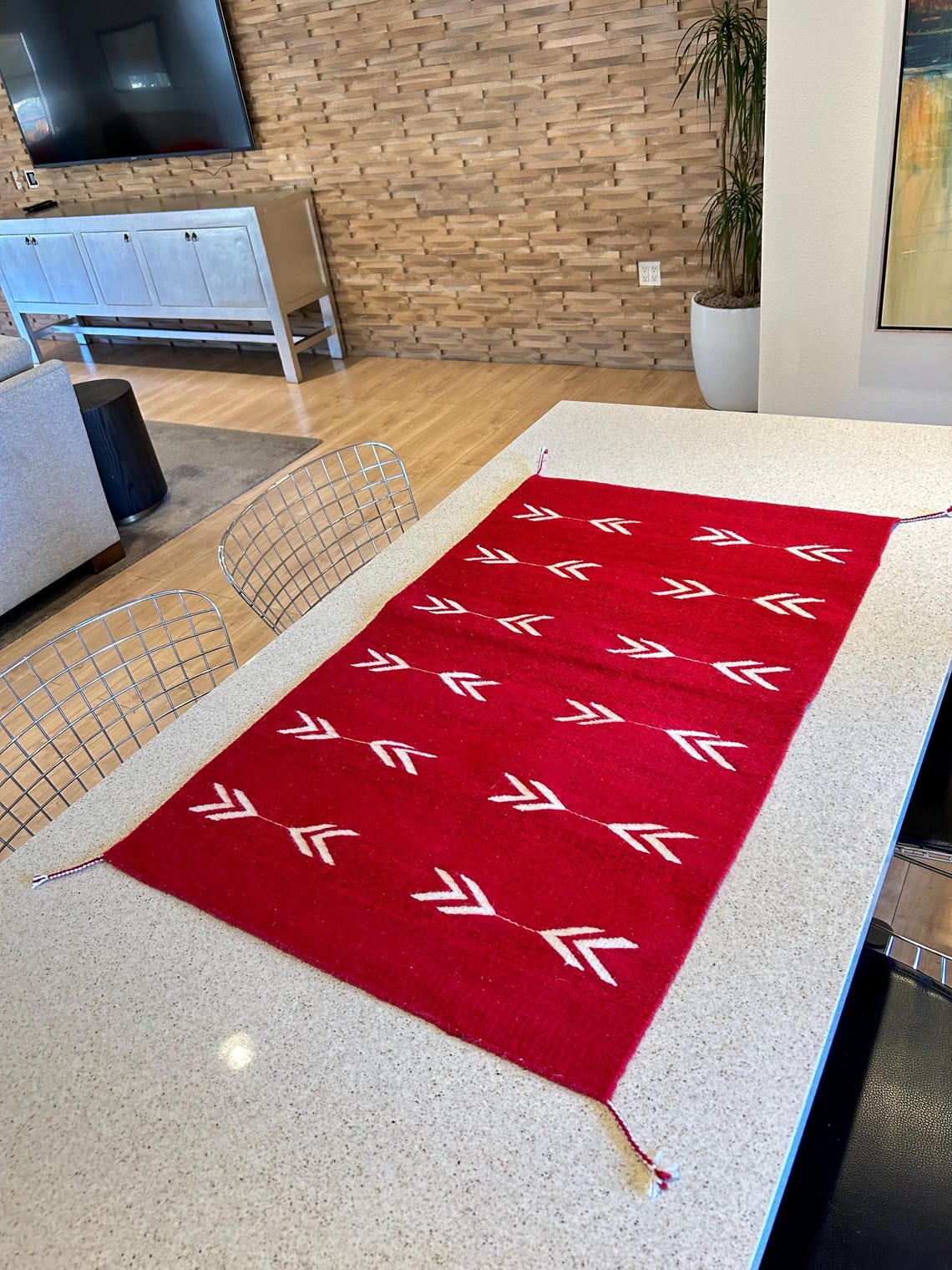Zapotec Rug, Red Rug, Handwoven in Oaxaca, Mexico. - Etsy