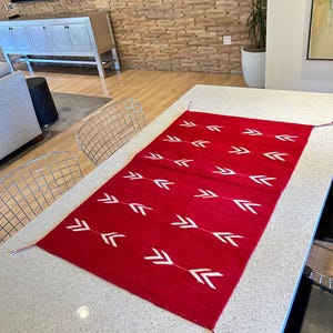 Zapotec Rug, Red Rug, Handwoven in Oaxaca, Mexico. - Etsy