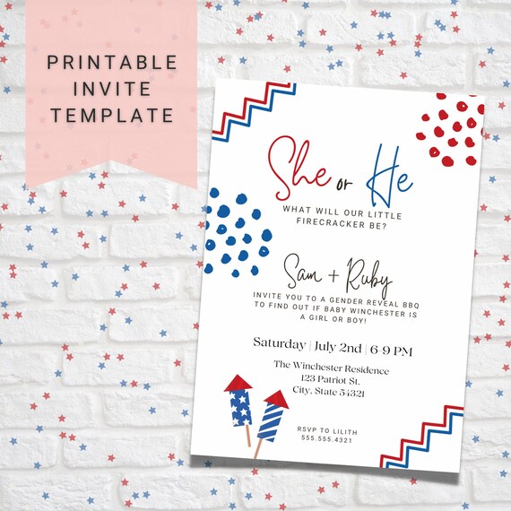 Gender Reveal Invite Gender Reveal Ideas Gender Reveal BBQ Etsy