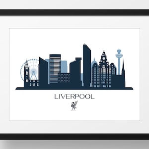 Funky Skyline - Liverpool (A4 Print), Cool Liverpool Cityscape, Contemporary Liverpool Art