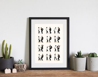 Pulp Fiction Dance Print, Jack Rabbit Slims Tarantino Art