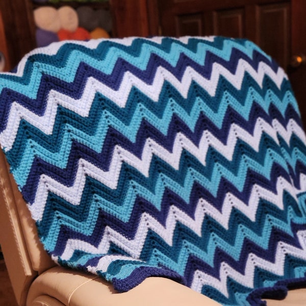 Sea Swells ripple Crotchet Afghan