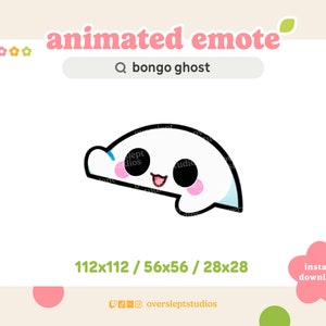 GEANIMEERDE Bongo Ghost Emote voor Twitch en Discord, Bongo Cat Emote, Geanimeerde Twitch Emotes, Ghost Emotes, Ghost Twitch Emotes, Streamer