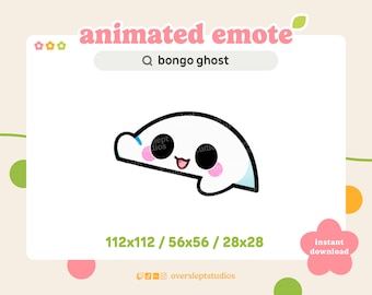 ANIMATED Bongo Ghost Emote for Twitch and Discord, Bongo Cat Emote, Animated Twitch Emotes, Ghost Emotes, Ghost Twitch Emotes, Streamer