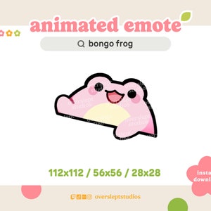 ANIMATED Bongo Frog Emote for Twitch and Discord, Bongo Cat Emote, Animated Twitch Emote, Frog Emotes, Frog Twitch Emotes