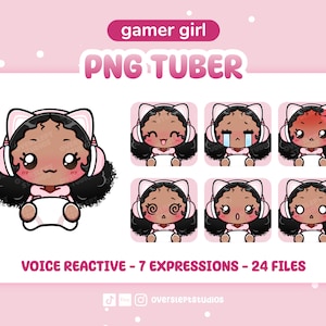 Gamer Girl PNGtuber, PNGtuber for Twitch, Discord, Youtube Streamers, Premade PNGtuber, Veadotube, Ready to Use, Voice Reactive