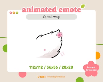 Emote ANIMATED White Tail Wag per Twitch e Discord, Emote Tail, Emote Twitch animato, Emote Fox, Emote Fox Twitch, Emote Wolf