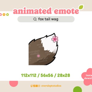 ANIMATED Brown Fox Tail Wag Emote for Twitch and Discord, Tail Emote, Animated Twitch Emote, Fox Emotes, Fox Twitch Emotes, Wolf Emotes
