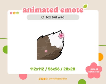 ANIMATED Brown Fox Tail Wag Emote for Twitch and Discord, Tail Emote, Animated Twitch Emote, Fox Emotes, Fox Twitch Emotes, Wolf Emotes