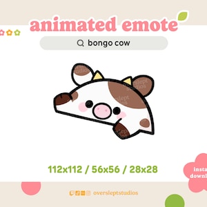 ANIMATED Brown Bongo Cow Emote for Twitch and Discord, Bongo Cat Emote, Animated Twitch Emotes, Cow Emotes, Cow Twitch Emotes, Streamer