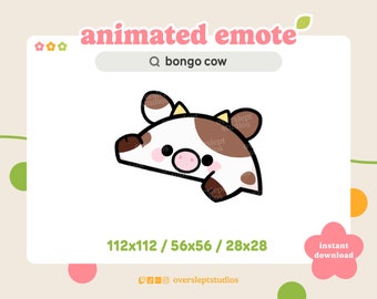 ANIMATED Brown Bongo Cow Emote for Twitch and Discord, Bongo Cat Emote, Animated Twitch Emotes, Cow Emotes, Cow Twitch Emotes, Streamer