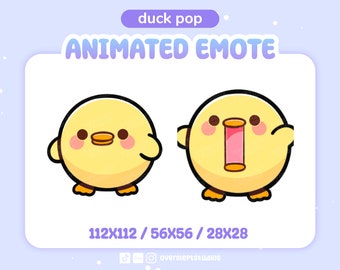 ANIMATED Duck Pop Emote für Twitch und Discord, Katzen Emote, Katzen Meme Emote, Animierte Twitch Emote, Duck Emotes, Duck Meme Twitch Emotes