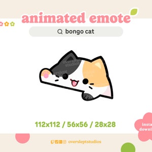 ANIMADO Calico Bongo Cat Emote para Twitch y Discord, Calico Cat Emotes, Animated Twitch Emotes, Cat Emotes, Cat Twitch Emotes, Streamer