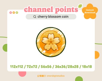 Cherry Blossom Coin Channel Point Icon/Emote for Twitch and Discord, Twitch Emote, Sakura, Twitch Channel Points, Badges