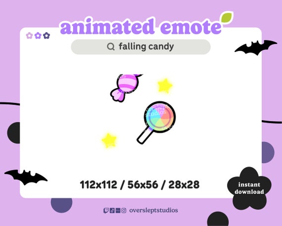ANIMATED Falling Candy Emote for Twitch and Discord, Halloween Emote, Horror, Spooky Season, Stream, Candy Emotes, Halloween Candy Badges