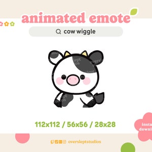 ANIMATED Cow Wiggle Emote for Twitch and Discord, Cow Emote, Wiggle Emote, Animated Twitch Emote, Cow Emotes, Cow Twitch Emotes, Streamer
