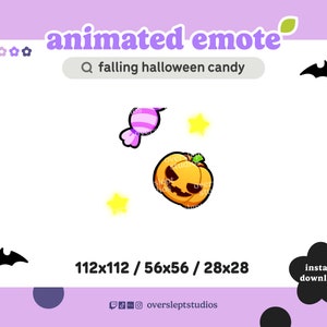 ANIMATED Falling Halloween Candy Emote for Twitch and Discord, Halloween Emote, Horror, Spooky Season, Stream, Candy Emotes, Candy Badges