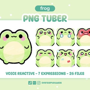 Frosch PNGtuber, PNGtuber für Twitch, Discord, Youtube Streamer, Premade PNGtuber, Veadotube, ready to use, Voice Reaktiv