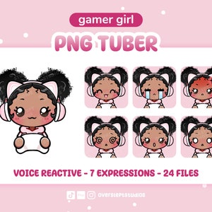 Gamer Girl PNGtuber, PNGtuber for Twitch, Discord, Youtube Streamers, Premade PNGtuber, Veadotube, Ready to Use, Voice Reactive